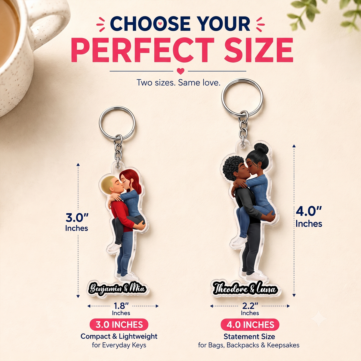 Personalized Couple Acrylic Keychain - A Custom Keepsake of Your Love