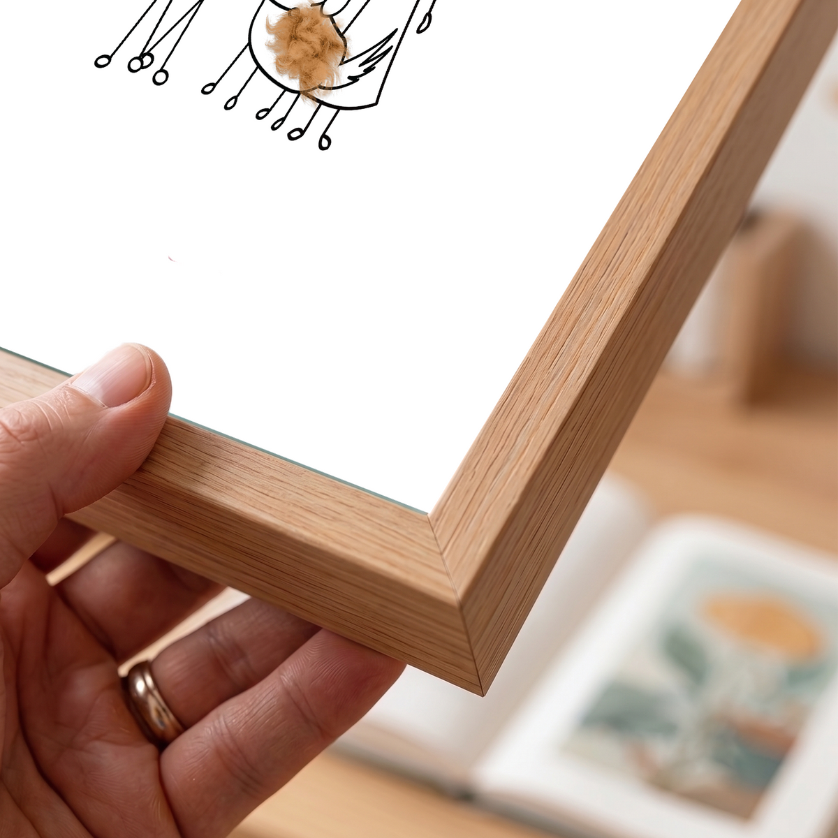 Personalized Baby & Pet Hair Keepsake Frame – Custom Family Portrait with Real Hair, Unique Nursery Gift for Family, Kids