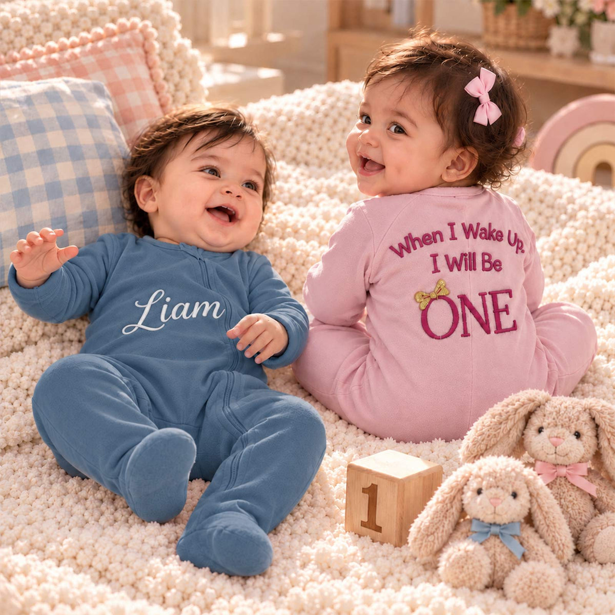 Personalized Baby Romper, Custom Name Embroidered Baby Bodysuit