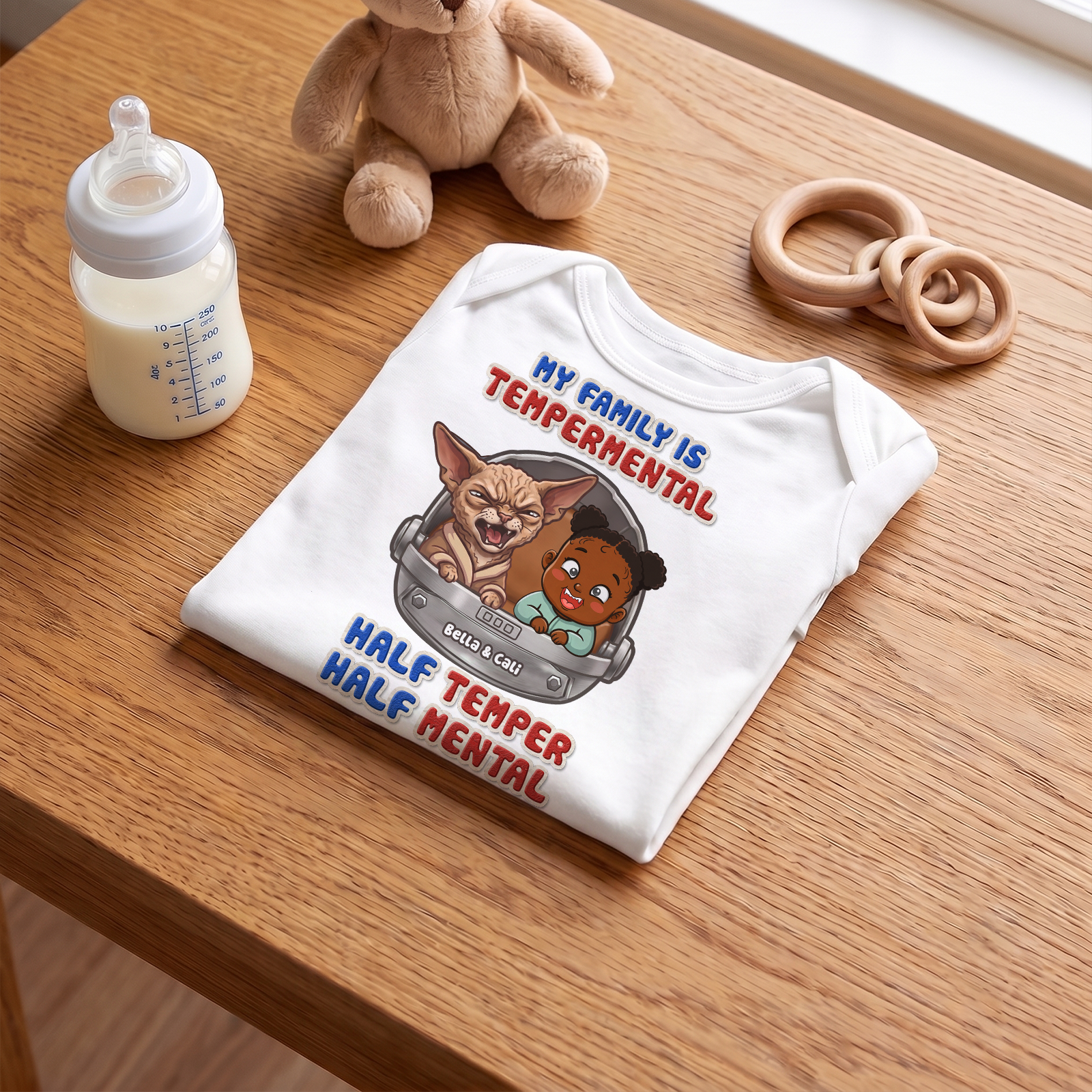 Personalized Baby Yoda Baby Bodysuit – Custom Baby & Pet Funny Family Outfit