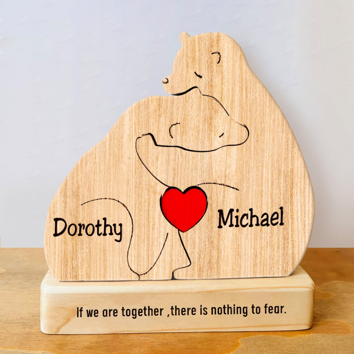 Famille - Famille d'ours - Puzzle en bois personnalisé