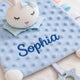 Personalized Minky Dot Lovey Blanket, Embroidered Name, Crinkle Sensory Security Toy