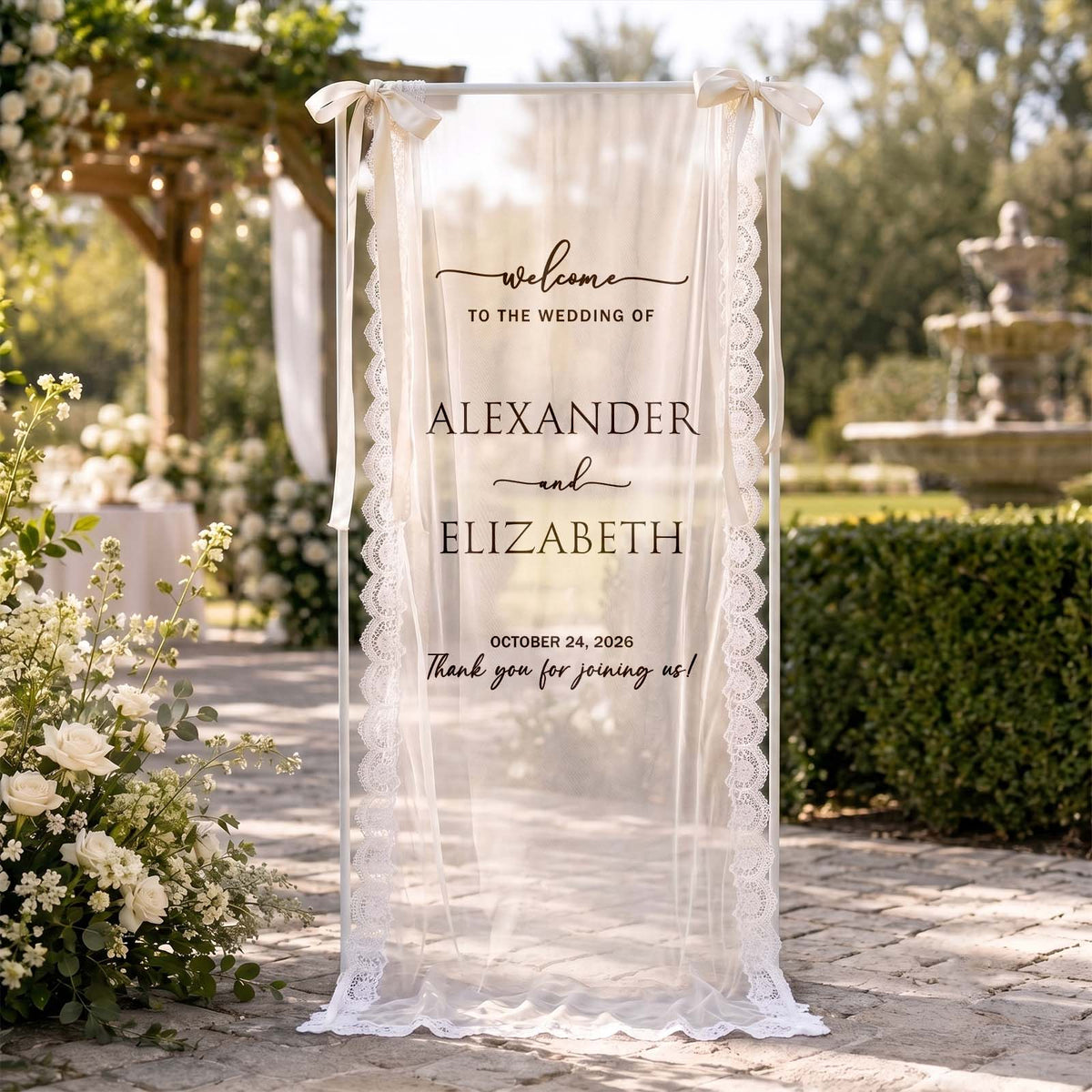 Personalized Wedding Chair Sign, Memorial & Wedding Welcome Decoration, Custom Photo Wedding Sign