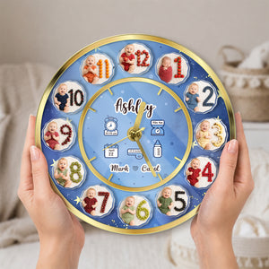 Personalized Baby Milestone Clock – Custom Number, Baby Photos & Birth Details Keepsake