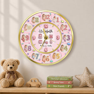 3D Acrylic Baby Clock - Custom Photo Baby Clock, Personalized Baby Milestone Keepsake Gift for Nursery, Birthday, Baby Shower &amp; Newborn Celebration