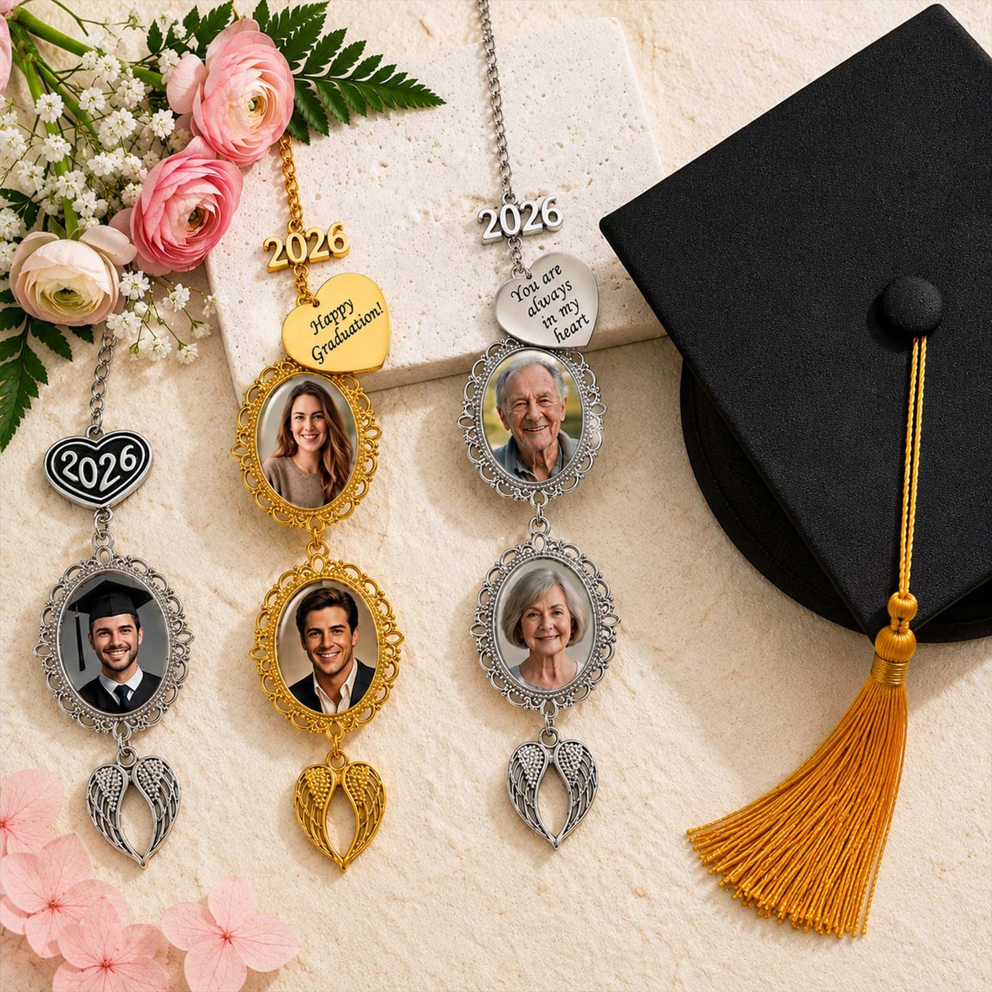 Graduation Pendant - Personalized Photo Necklace,  Custom Graduation Keepsake, Graduate Gift