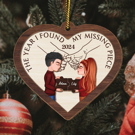 Couple - My Missing Piece - Personalized Heart Shape Ornament