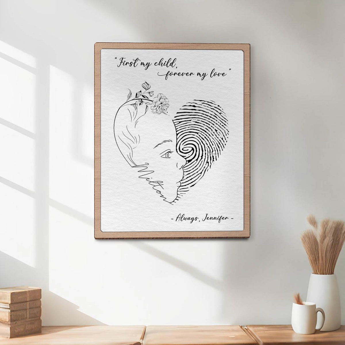 Family - First My Child, Forever My Love - Personalized Wooden Sign