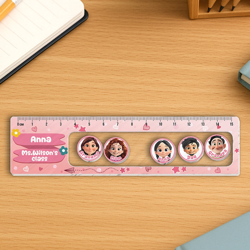 Family - Back To School - Personalized Shaking Charm Ruler