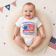 My First 4th of July Personalized Baby Onesie - Custom Name Patriotic Independence Day Bodysuit