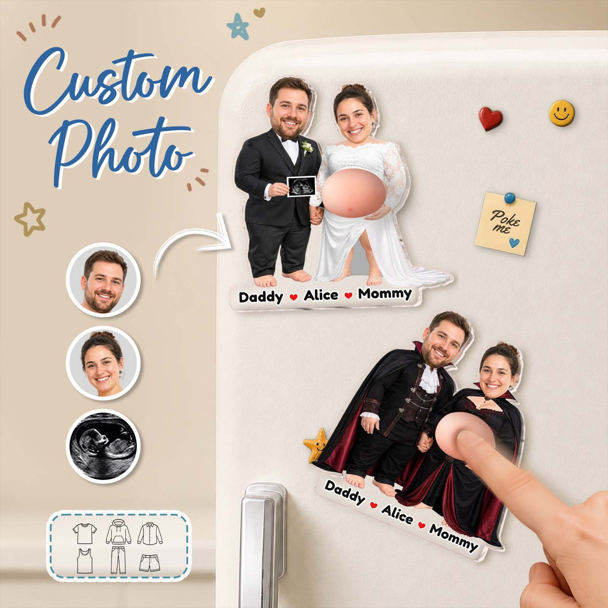 Personalized Pregnant Belly Squishy Toy, Baby Keepsake Gift for Mom & Dad