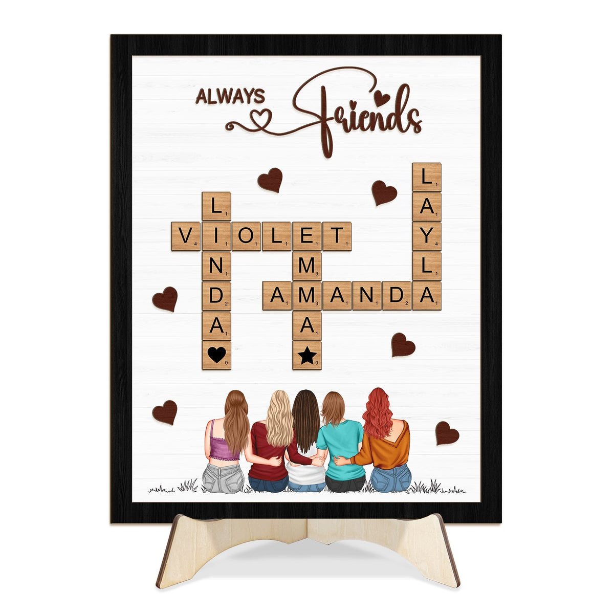 Besties - Besties Forever - Personalized Wood Sign