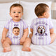 Personalized Striped Pet & Baby Bodysuit – Custom Baby & Pet Portrait, Family Baby Shower Gift