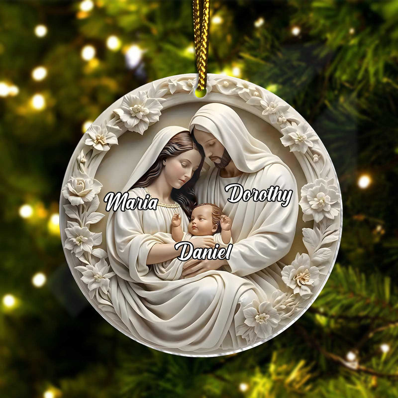 Family - Nativity Scene - Personalized Acrylic Ornament