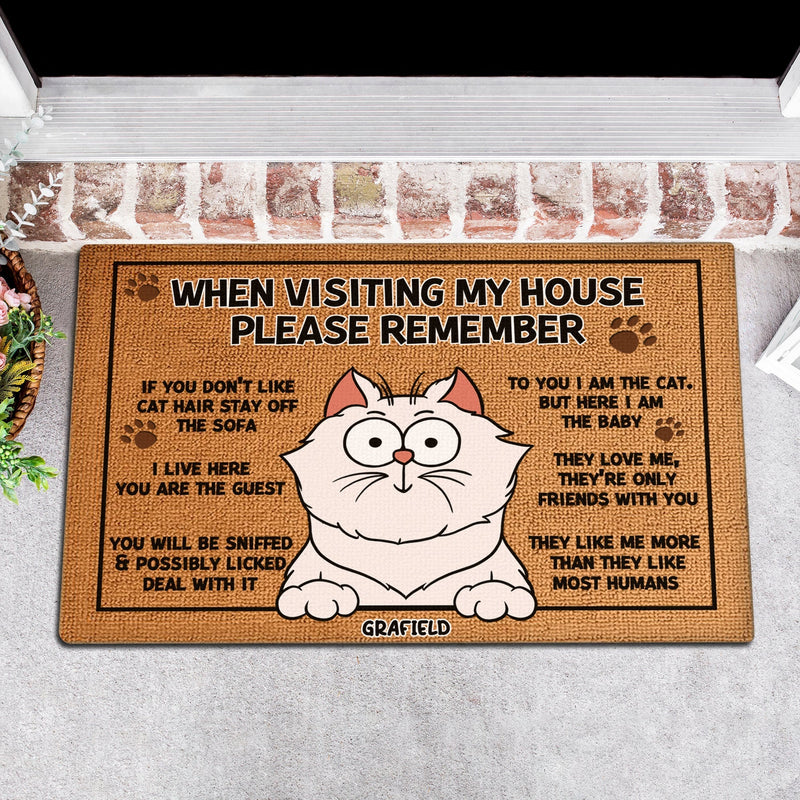 Pet Lover - When Visiting My House, Please Remember - Personalized Pet Decorative Doormat