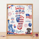 Personalized Baby Footprint Art – America 250 Anniversary Edition, Custom Birth Stats Nursery Decor