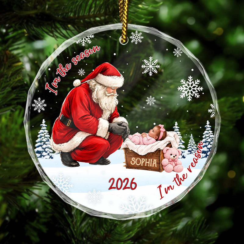 Décoration de Noël en verre personnalisée, Souvenir personnalisé de la première Noël de bébé