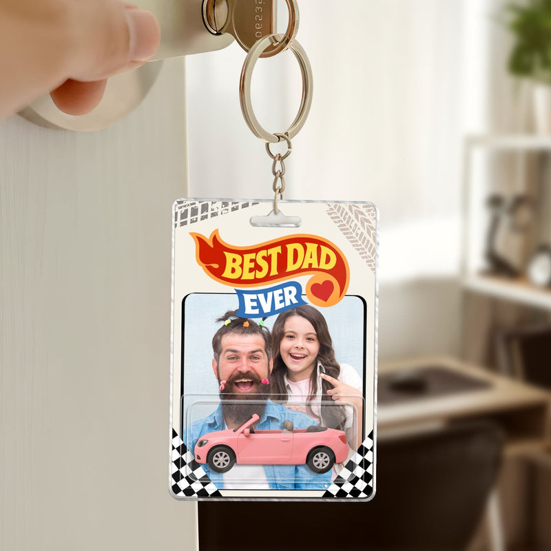 Father - Best Dad Ever - Personalized Dad's Toy Dream Car Acrylic Keychain