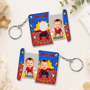 Personalized Spider-Baby Hidden Photo Keychain II – Custom Baby Picture Reveal Gift