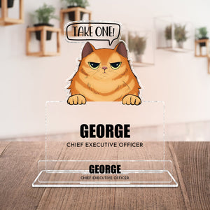 Pet Lover - Take One! - Personalized Acrylic Business Card Holder