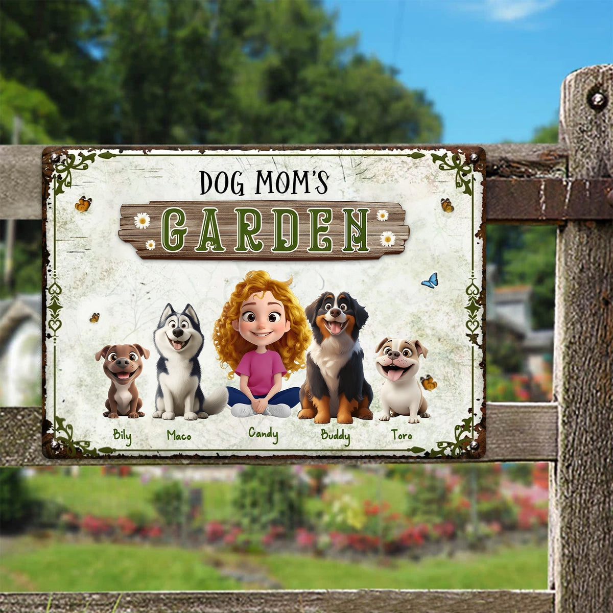 Pet Lover - You And Me And The Dog's Garden - Personalized Classic Metal Sign