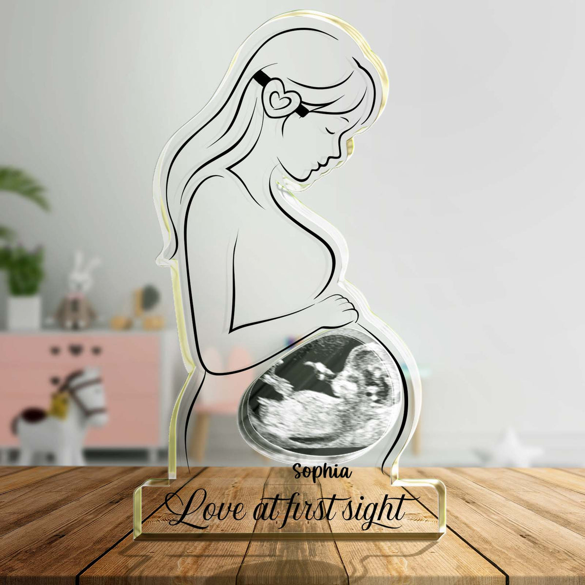 Love at First Sight Personalized Acrylic Puzzle – Pregnancy Gift for Mother