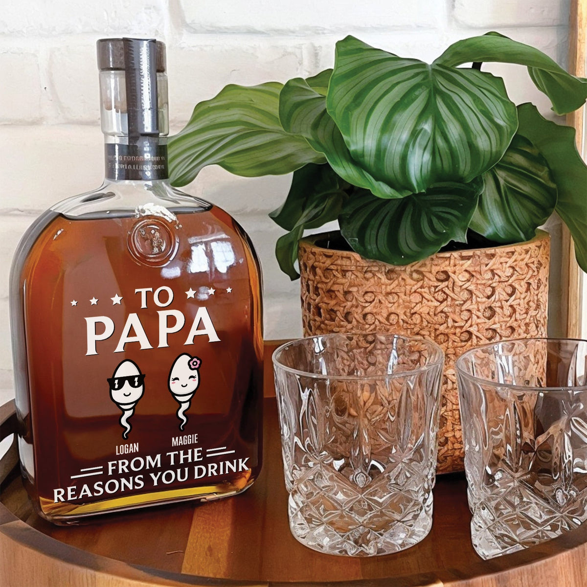 From The Reasons You Drink – Personalized Whiskey Bottle for Dad