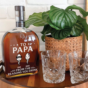 From The Reasons You Drink – Personalized Whiskey Bottle for Dad