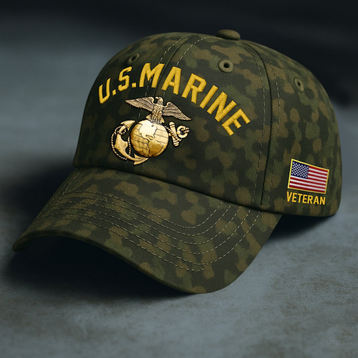 USMC Eagle Veteran Warrior Shirt - Full Print Camouflage