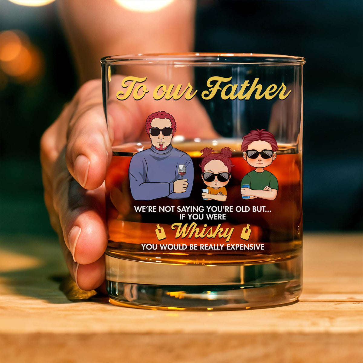 Gift For Dad - If You Were Whiskey - Personalized Whisky Glass