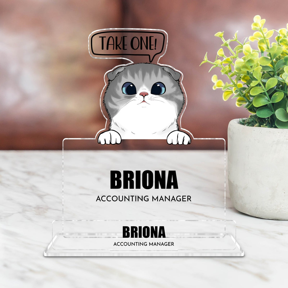 Pet Lover - Take One! - Personalized Acrylic Business Card Holder