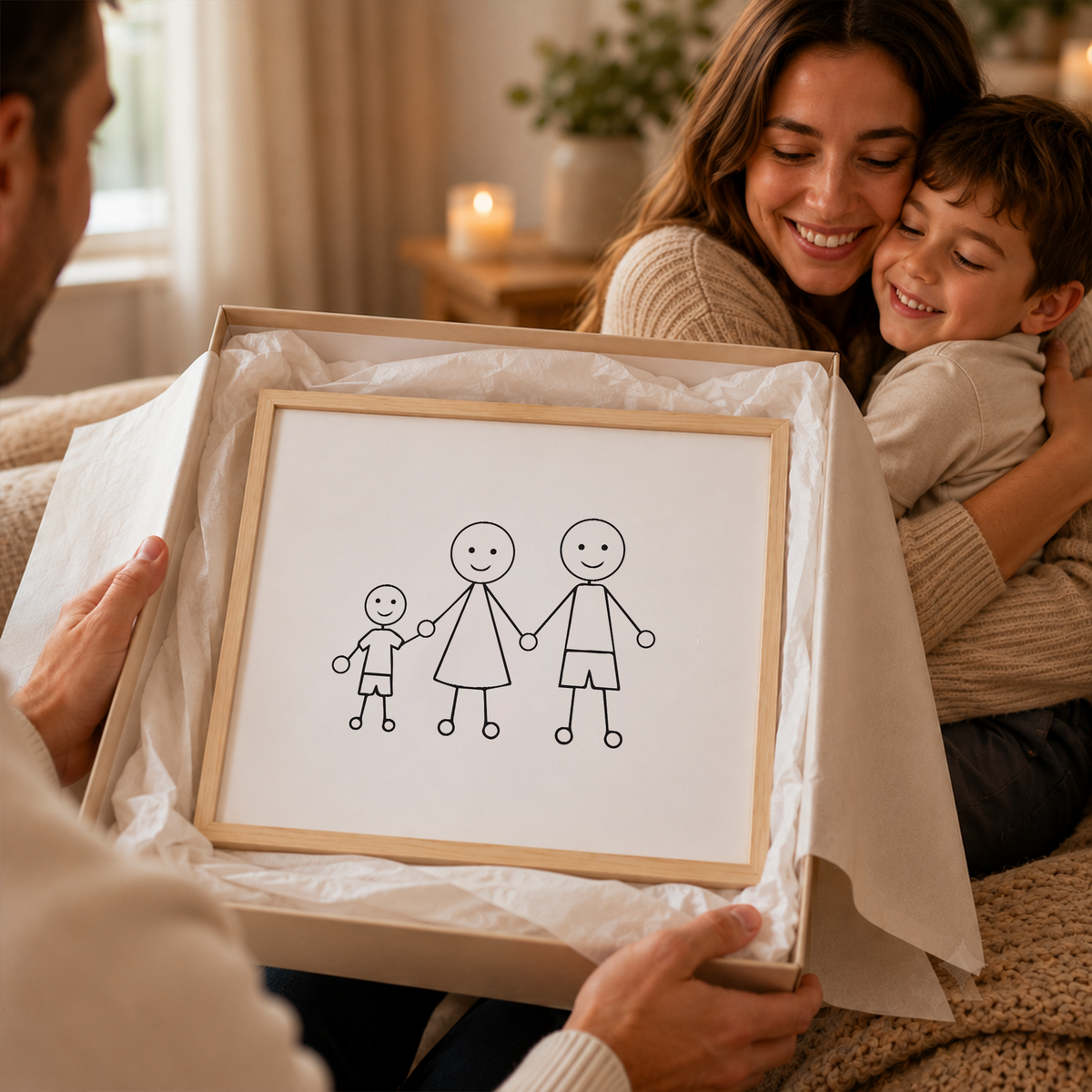 Personalized Pet Hair Keepsake Frame – Custom Family Portrait with Real Pet Fur, Unique Gift for Dog & Cat Lovers