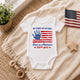 My First 4th of July Personalized Baby Onesie - Custom Name Patriotic Independence Day Bodysuit