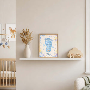 Personalized Baby Footprint Print – Custom Nursery Decoration, Keepsake Gift, Gift for Mom & Dad