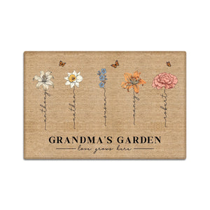 Family - Grandma‘s Garden Love Grows Here - Personalized Doormat