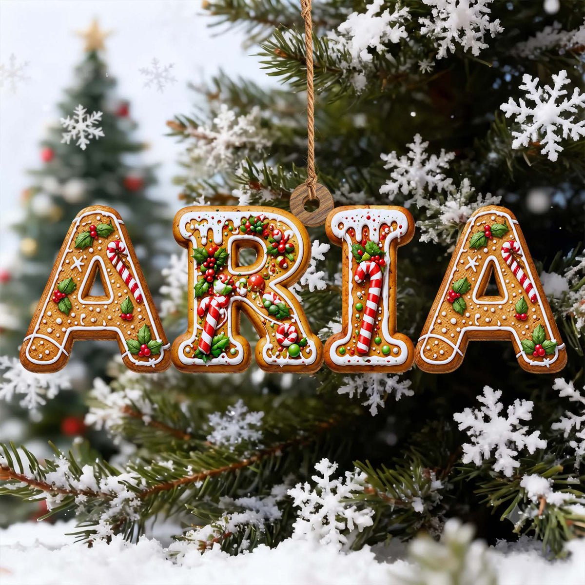 Personalized Christmas Name Wooden Ornament, Custom Holiday Tree Decoration