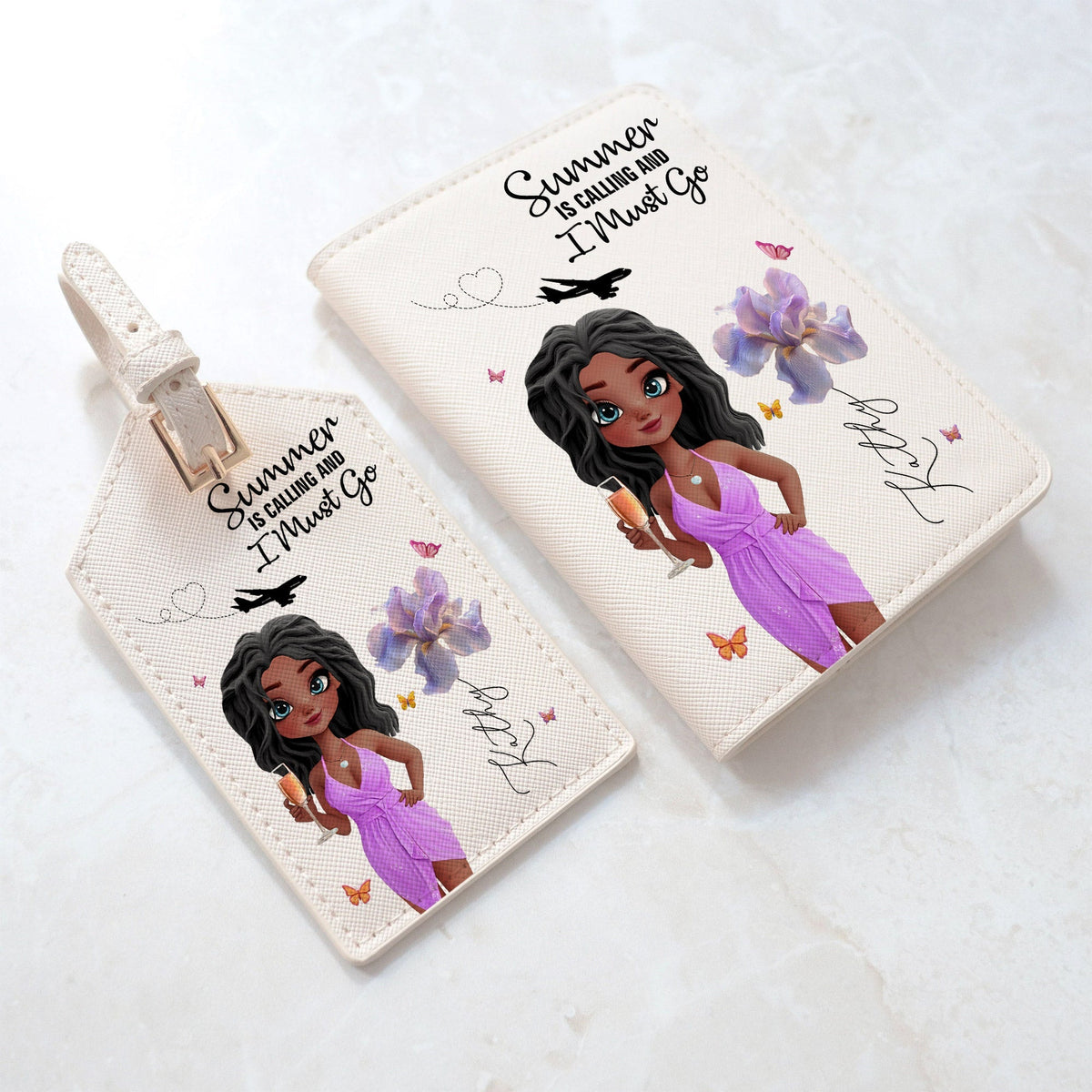 Travel Lovers - Just A Girl Who Loves Traveling -  Personalized Luggage Tag & Passport Bag