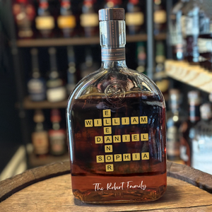 Personalized Whiskey Bottle with Family Names – Crossword Design Gift