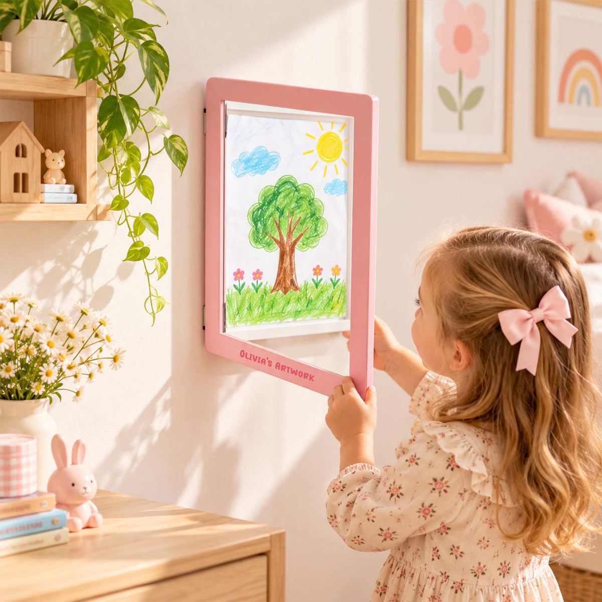 Personalized Kids Art Display Frame – Custom Children’s Artwork Frame, Kids Drawing Keepsake Gift