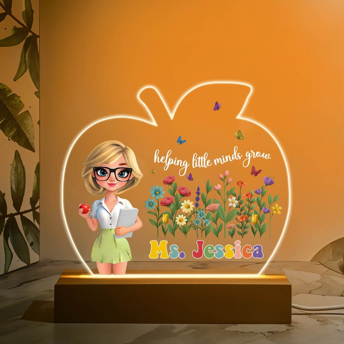 Teach Them, Love Them, Watch Them Grow - Personalized LED Night Light