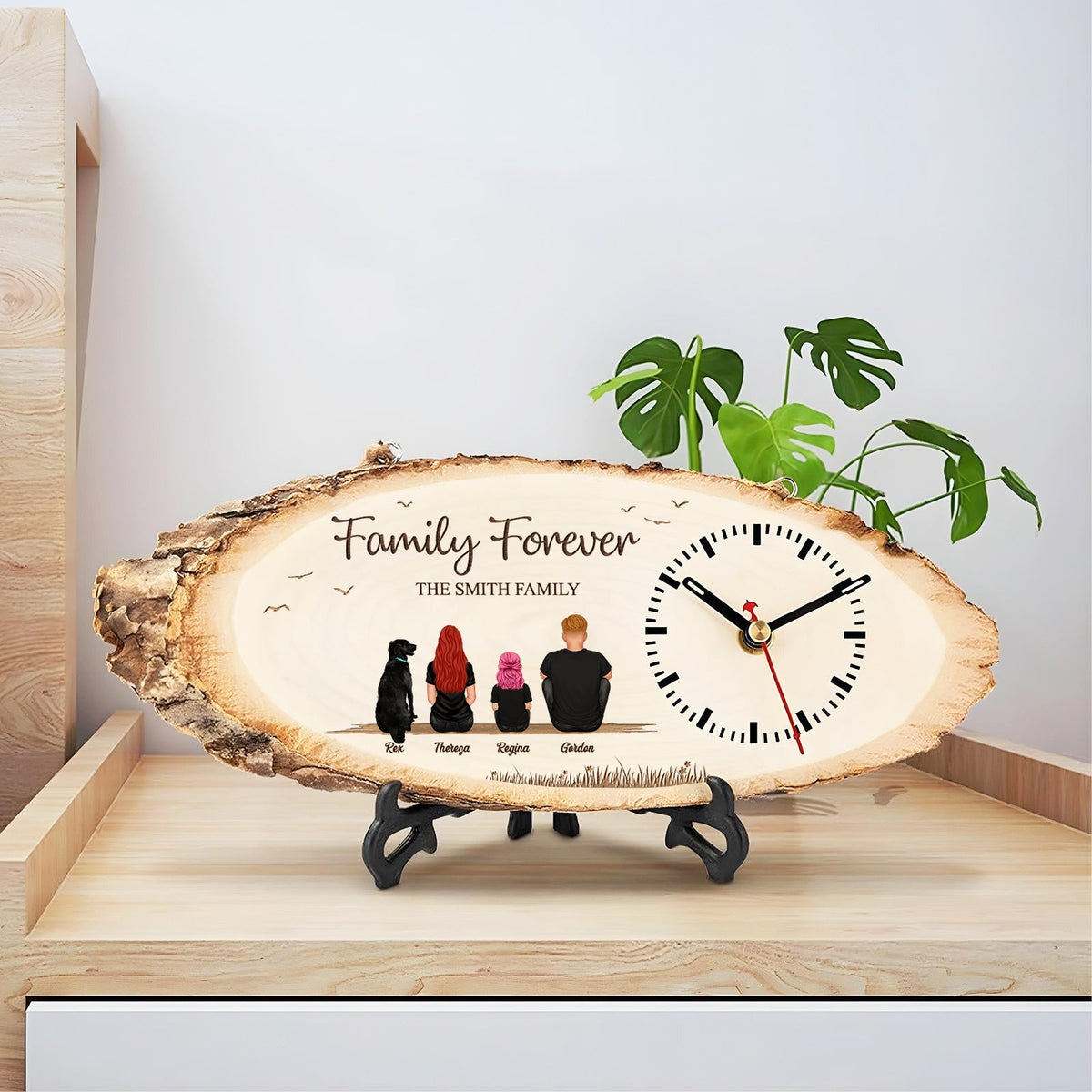 Family Forever - Personalized Wooden Clock