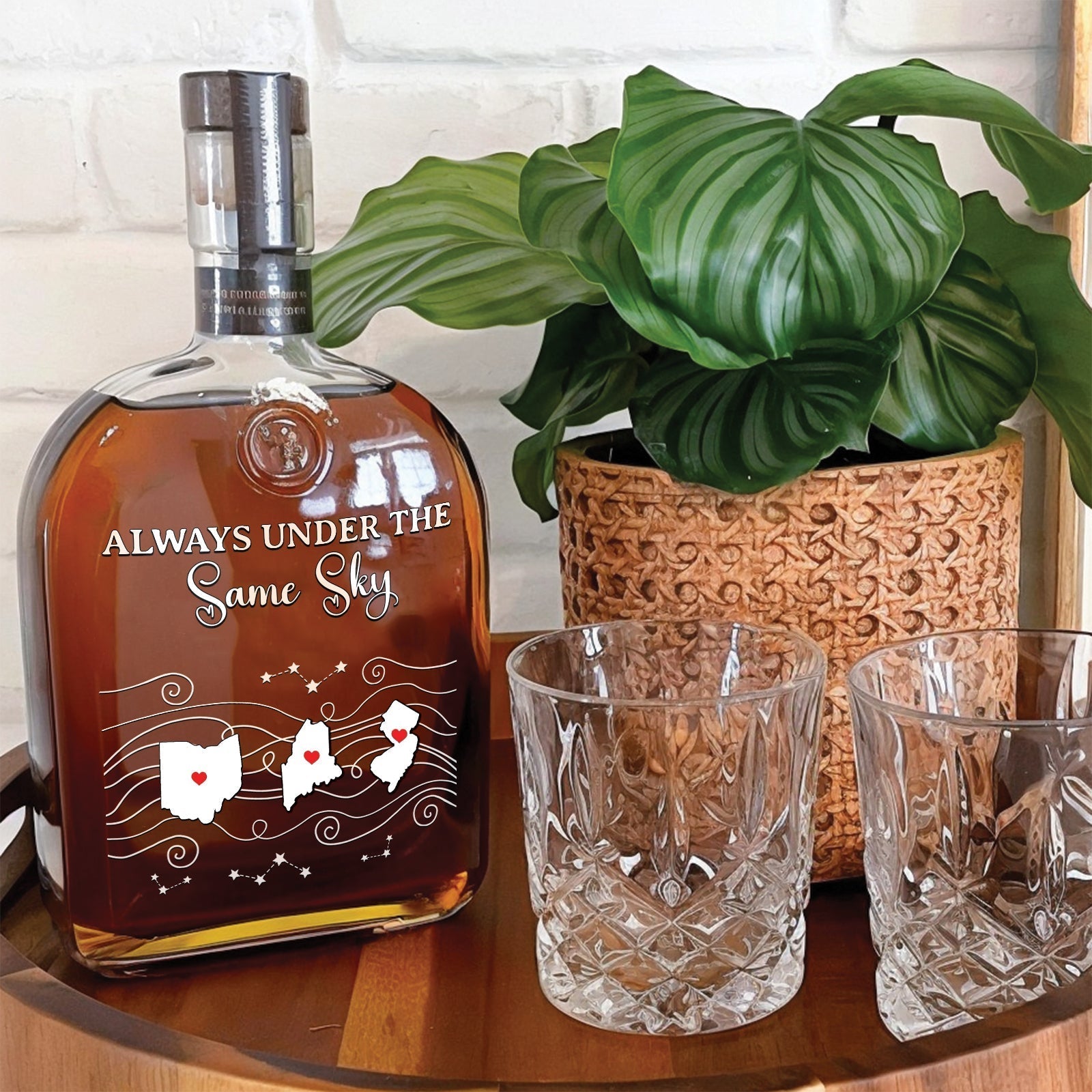 No Matter The Distance – Personalized Whiskey Bottle