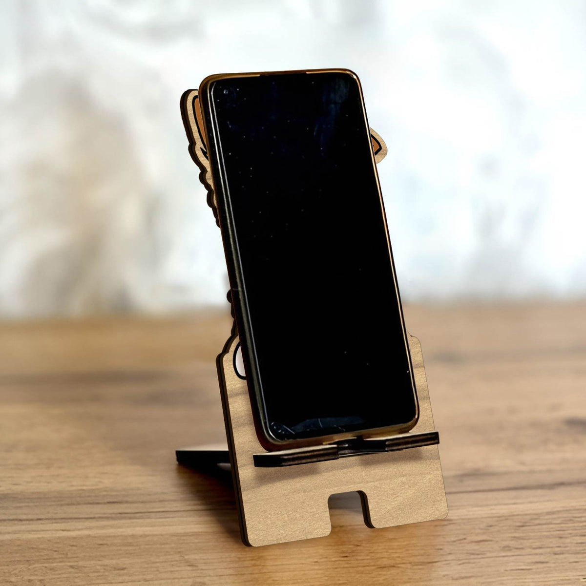 Pet Lover - Paws Up! - Personalized Wooden Phone Holder