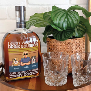 Wine, Dogs & Zero Plans – Personalized Whiskey Bottle for Dog Lovers