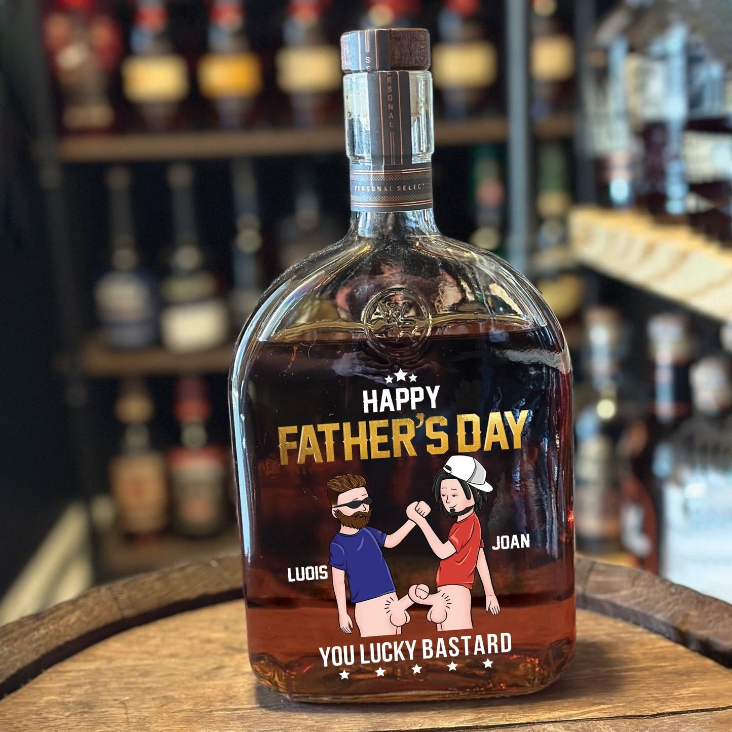 Personalized "Congrats On Being Father" Whiskey Bottle – Funny Gift for Dad