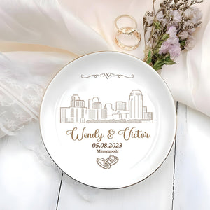Couple - Our Wedding Day - Personalized Jewelry Dish