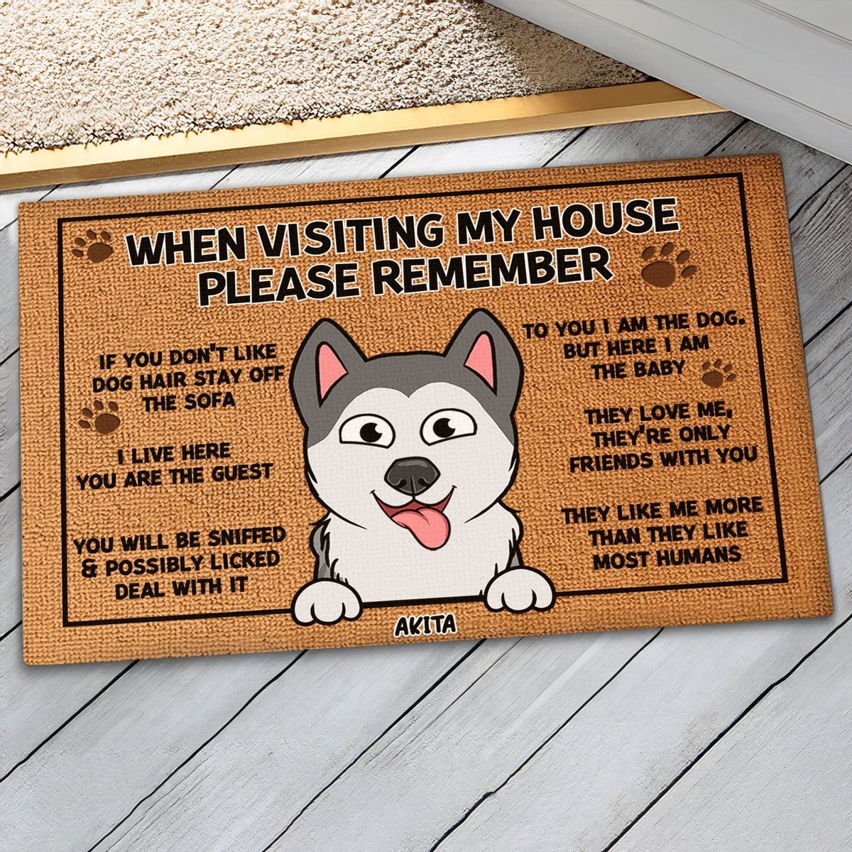 Pet Lover - When Visiting My House, Please Remember - Personalized Pet Decorative Doormat