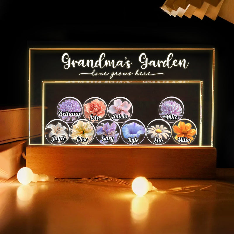 Family - Grandma‘s Garden - Personalized Shaking Night Light