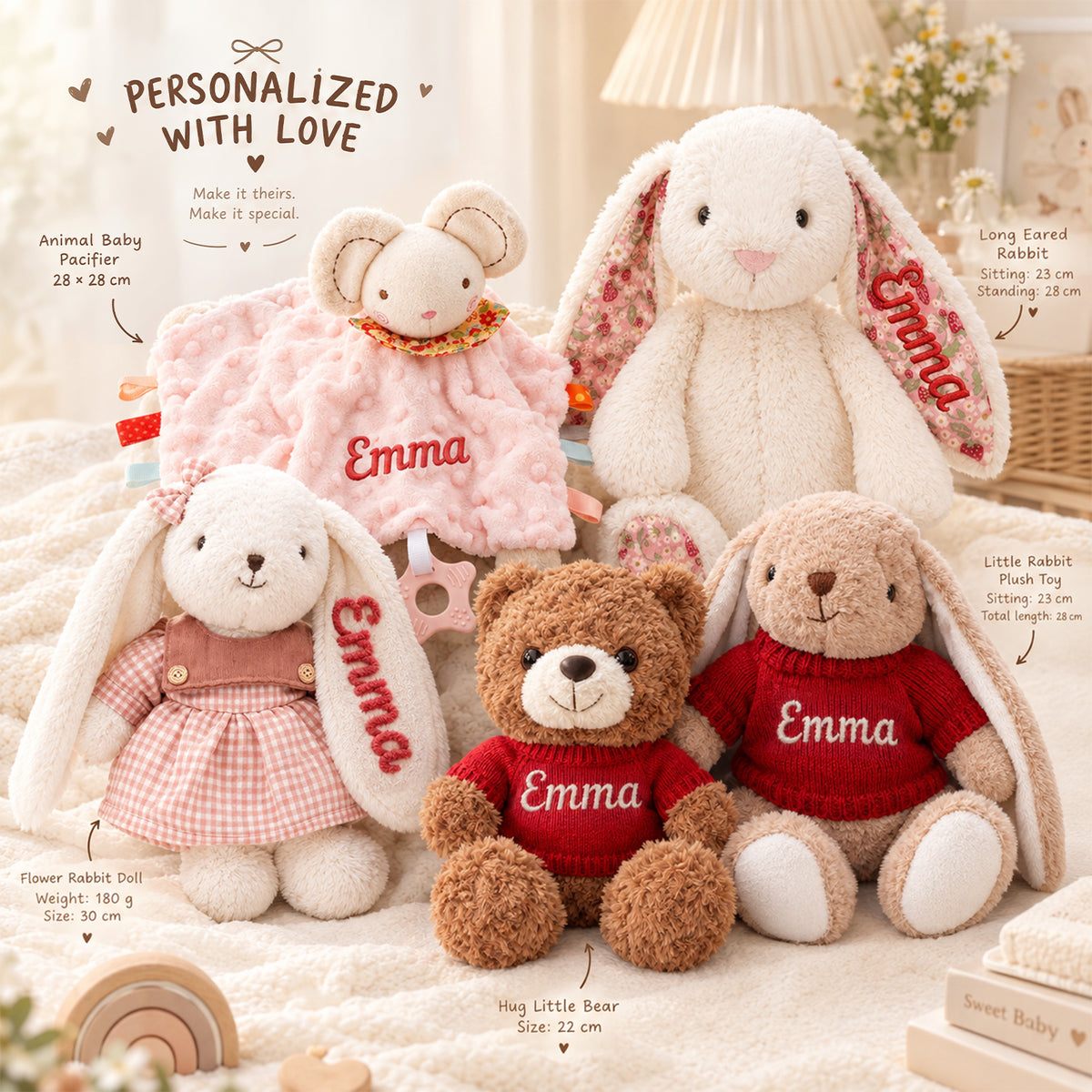 Personalized Baby Gift Set, Custom Name Baby Shower & Newborn Gift