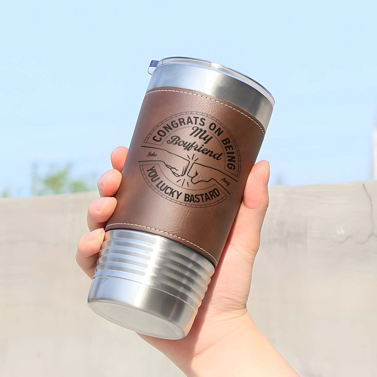 Friends - Congrats On Being My Friend, You Lucky Bastard - Personalized Stainless Steel Tumbler